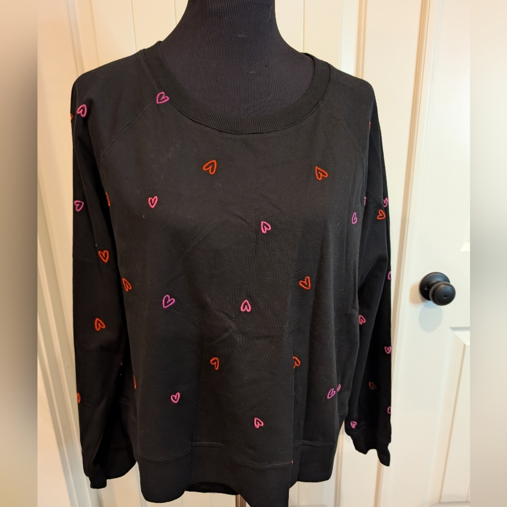 Jane and Delancey Black Top with Pink Accents